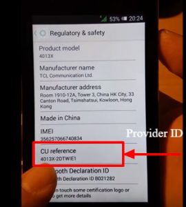 How to find Alcatel Provider ID 